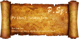Priboj Szabolcs névjegykártya